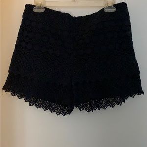 Navy crochet shorts